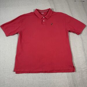 Disneyland Disney Parks Mickey Mouse Logo Polo Shirt Red Men's Large 100% Cotton